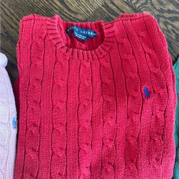 Ralph Lauren Women's Cable Knit Sweaters - Red, Pink, Purple, Teal, White - Picture 4 of 16